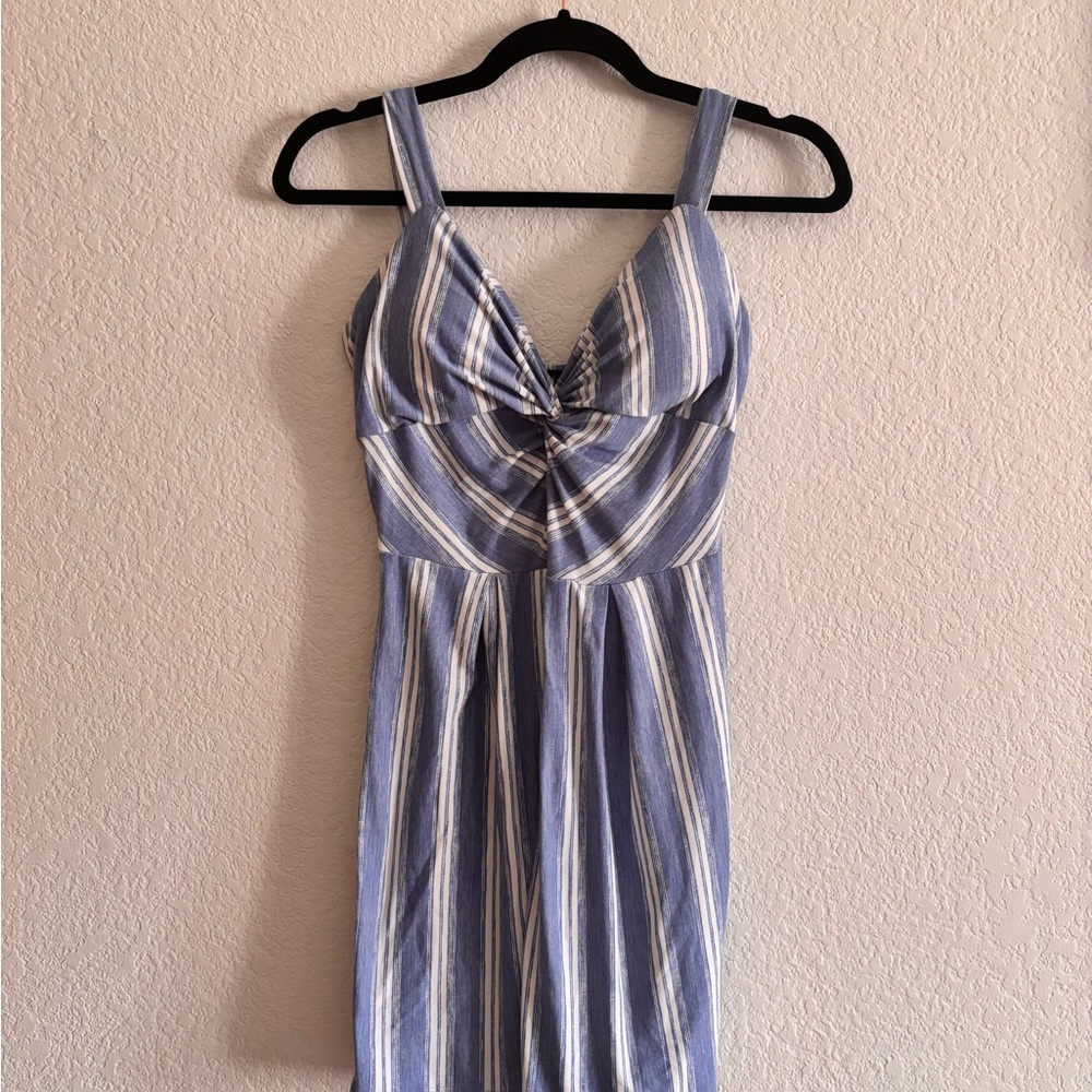 Derek Heart Blue and White Sleeveless Sundress